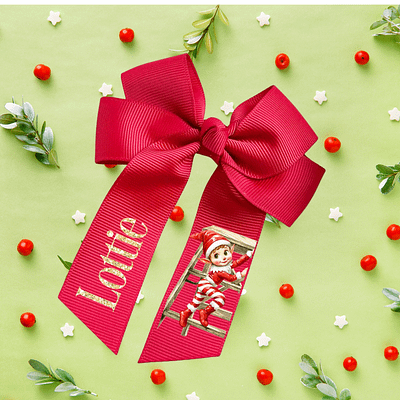 Personalised elf hairbow