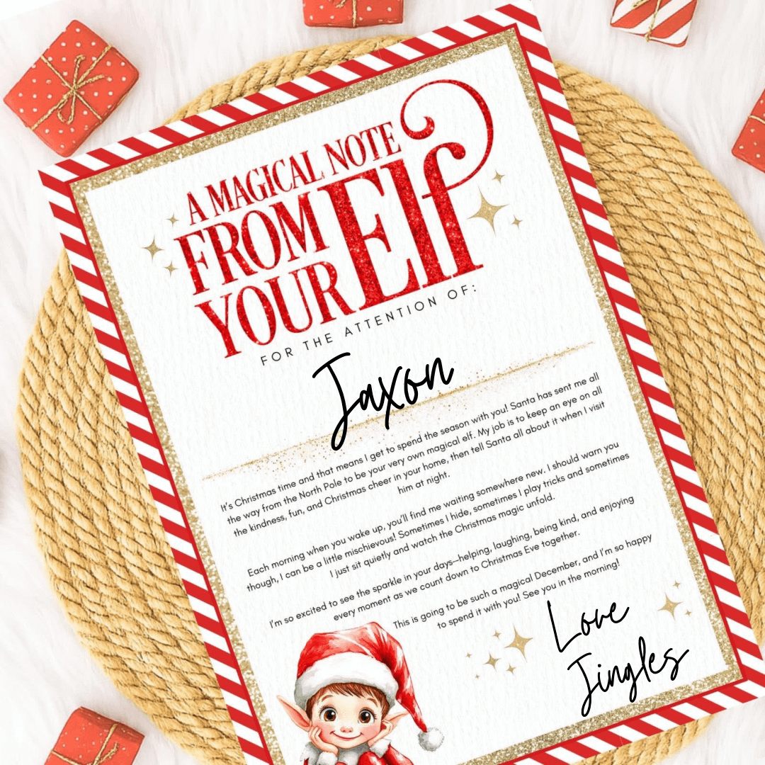 Personalised elf arrival letter