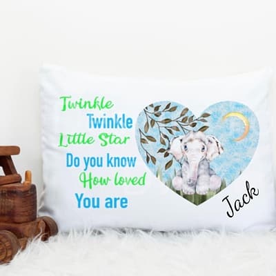 Blue Personalised Twinkle Pillow Case