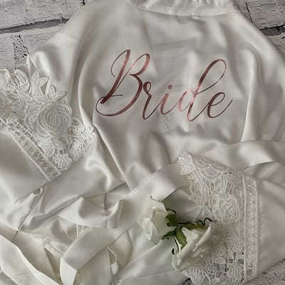 Lace Edged Bridal Dressing Gown