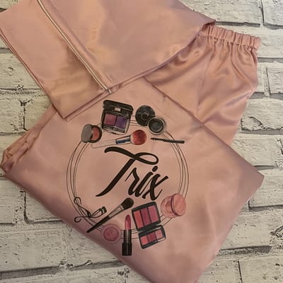 Ladies Makeup Satin Pjs - Long