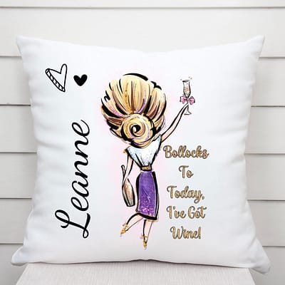 Ladies Sweary Wine Scatter Cushion