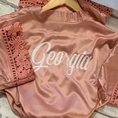 Personalised Lace Dressing Gown - Ladies
