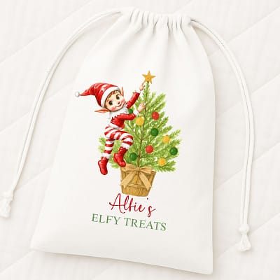 Personalised Christmas drawstring sack